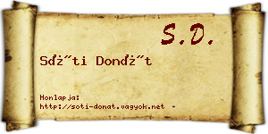 Sóti Donát névjegykártya